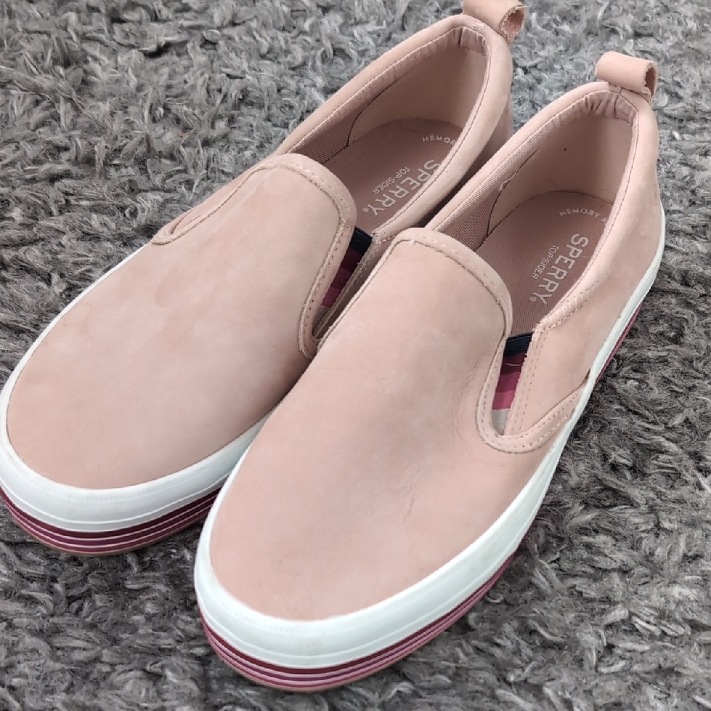 Sperry Women's Pink Suede Slip Ons